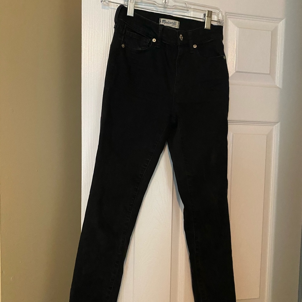 Madewell black high rise skinny jeans